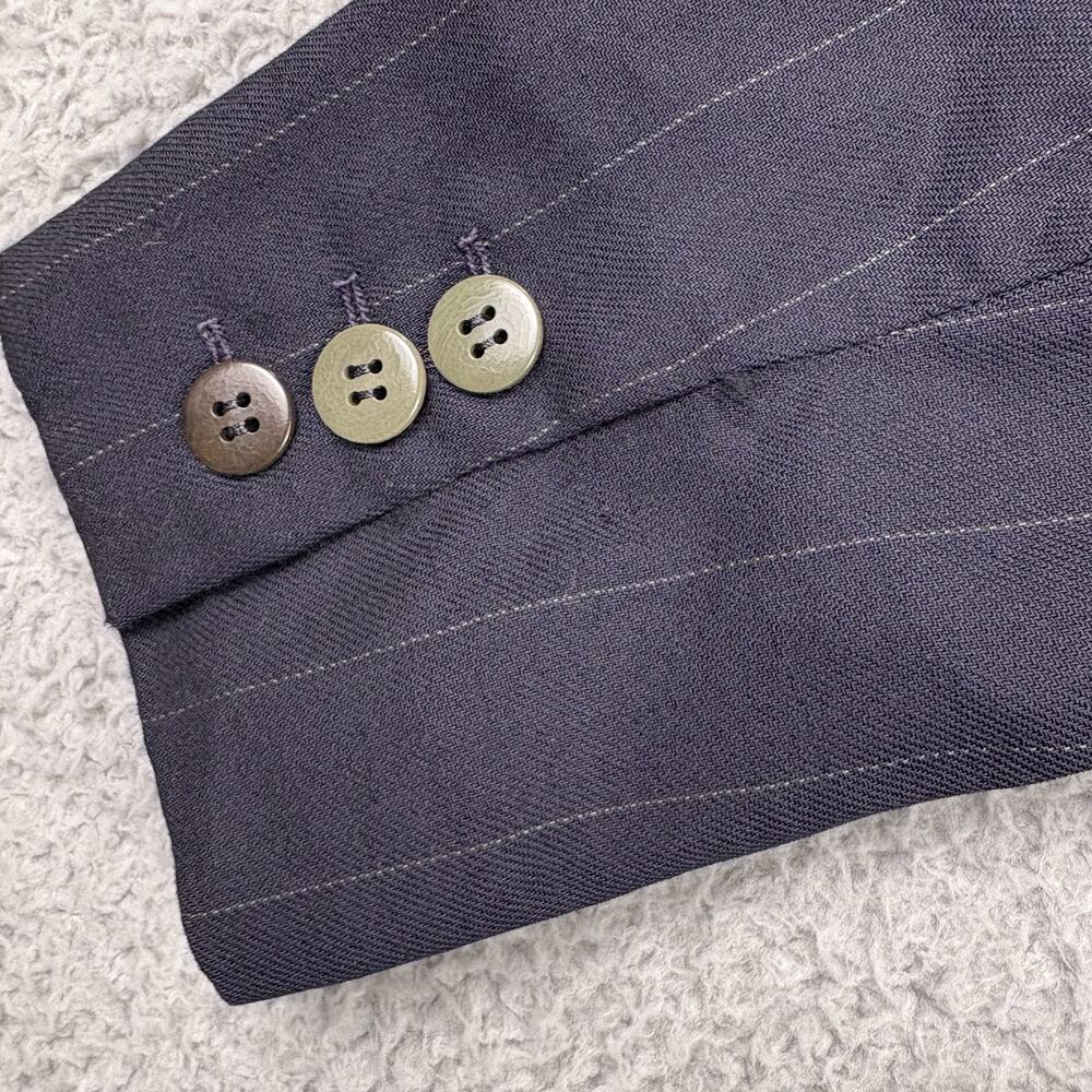VTG Giorgio Armani Blazer Womens XS Blue Pinstripe Wool Italy Mainline READ - Picture 16 of 16